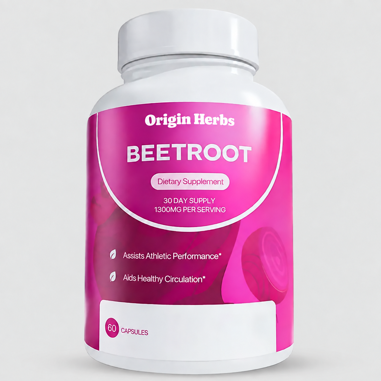 Organic Beetroot Capsules (1300mg) for Blood Flow & Heart Health