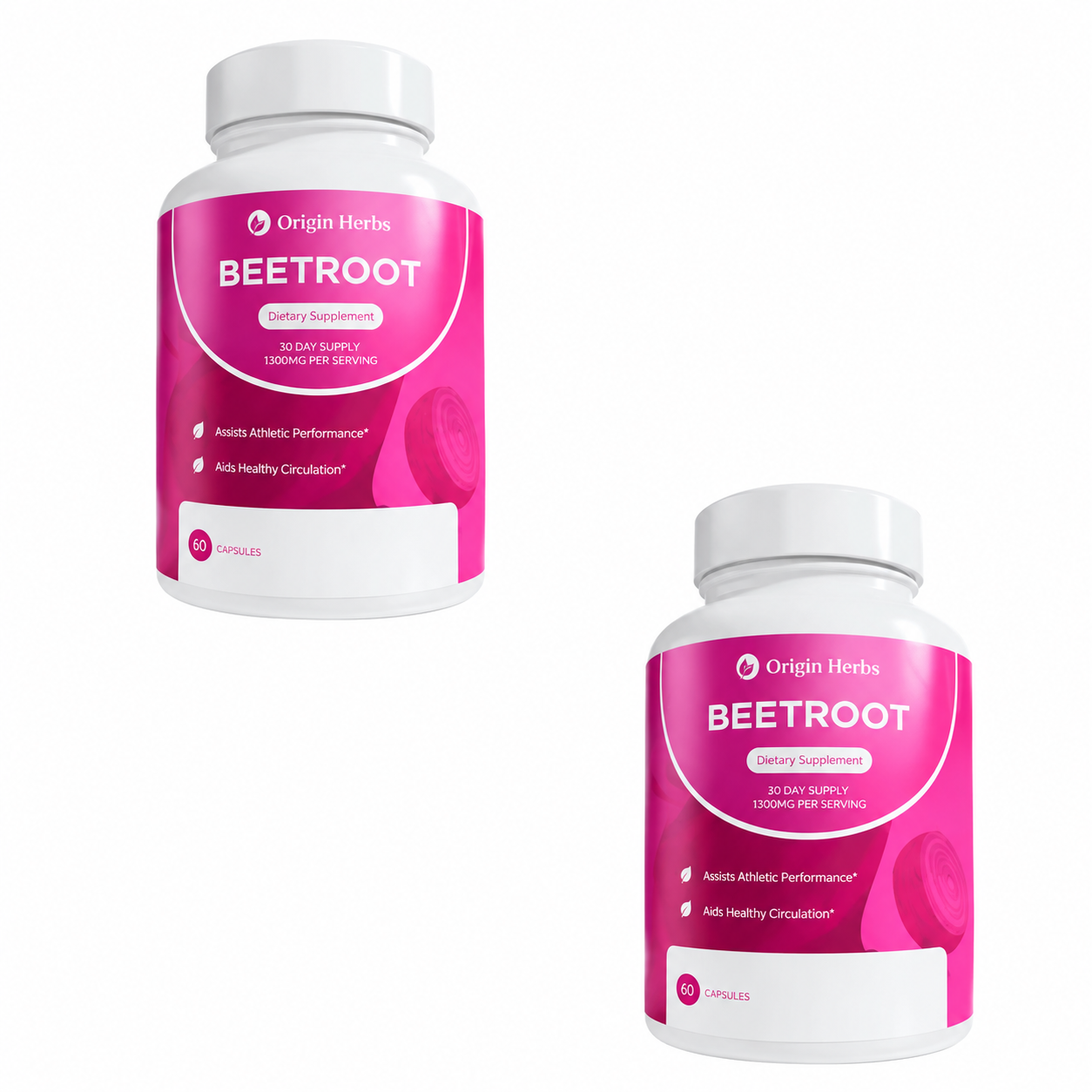 Organic Beetroot Capsules (1300mg) for Blood Flow & Heart Health
